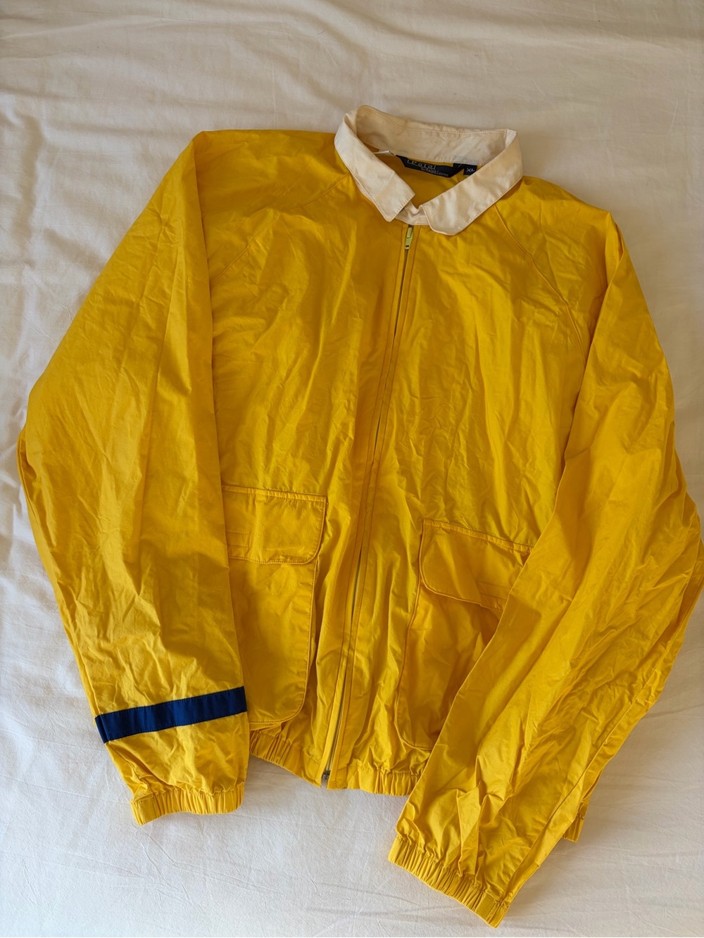 Ralph Lauren Yellow Windbreaker with White Collar